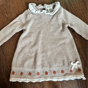 MAX STUDIO Baby Girls Pumpkin Border Sweater Dress